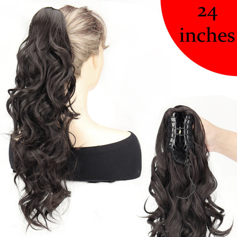 Synthetic Claw Clip Ponytail - 18 Inch Wavy Hair Extension