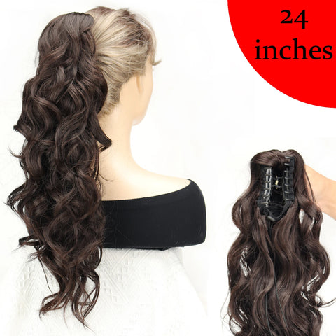 Synthetic Claw Clip Ponytail - 18 Inch Wavy Hair Extension
