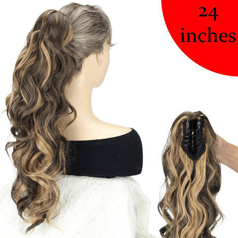 Synthetic Claw Clip Ponytail - 18 Inch Wavy Hair Extension