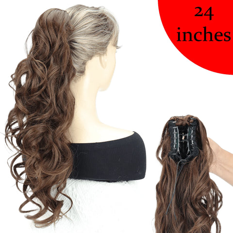 Synthetic Claw Clip Ponytail - 18 Inch Wavy Hair Extension
