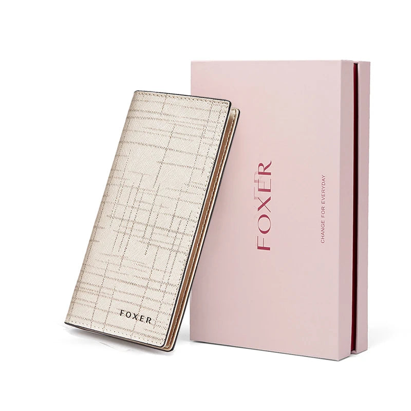 FOXER Women Leather Wallet - Long Purse Card Holder for Gifting