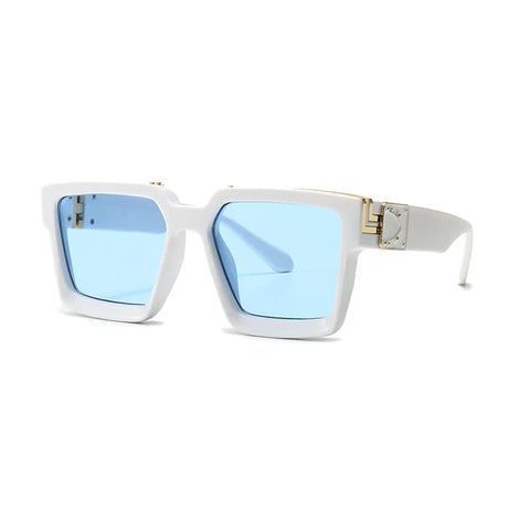 SHAUNA Retro Square Sunglasses – Candy-Color Silver Mirror UV400 Unisex Summer Shades