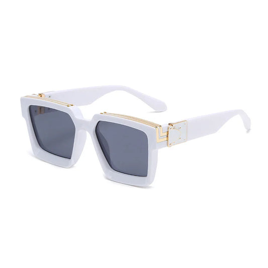 SHAUNA Retro Vierkante Zonnebril – Candy-Color Zilver Spiegel UV400 Unisex Zomerzonnebril