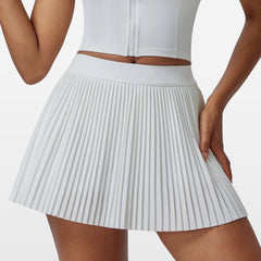 Floral Quick-Dry Sports Skirt – Pleated Tennis & Badminton Skort with Shorts for Women