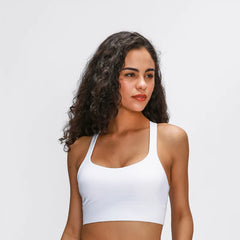 Nepoagym GOAL Cross Back Women Sport Bra - Buttery Soft Medium Support Yoga Bra for Plus Size Women