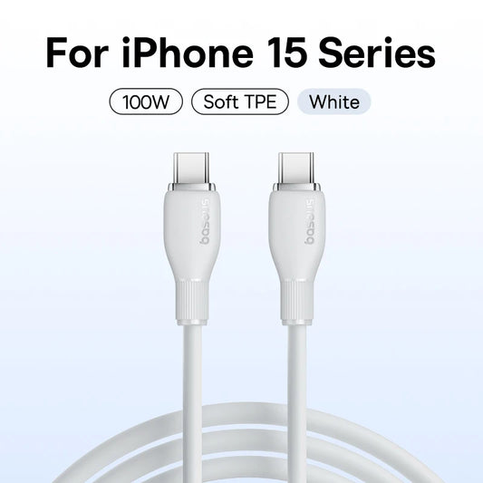Baseus PD 100W USB-C Fast Charging Cable for MacBook, iPhone 16/15, Xiaomi