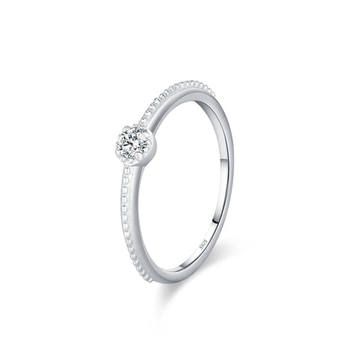 Ailmay 925 Sterling Silver Round Rainbow Zircon Rings