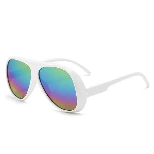 SHAUNA Oversized Pilotenzonnebril – Retro Gradient Mirror UV400 Unisex Zonnebrillen