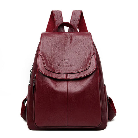 Stylish Large Capacity Leather Backpack Purse for Women