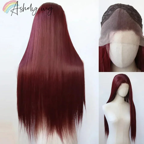 Chocolate Brown Long Straight Lace Front Wig