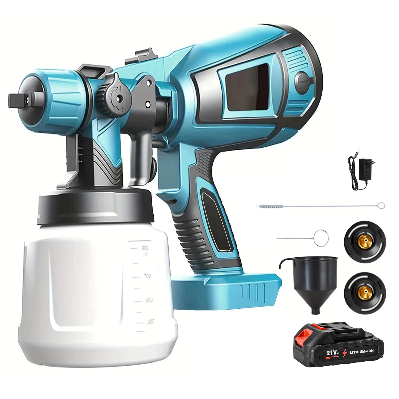 1000ml schnur lose elektrische Spritzpistole tragbare Haushalts farbe Sprüh gerät Auto Möbel Stahl beschichtung Airbrush für Makita 18V Batterie