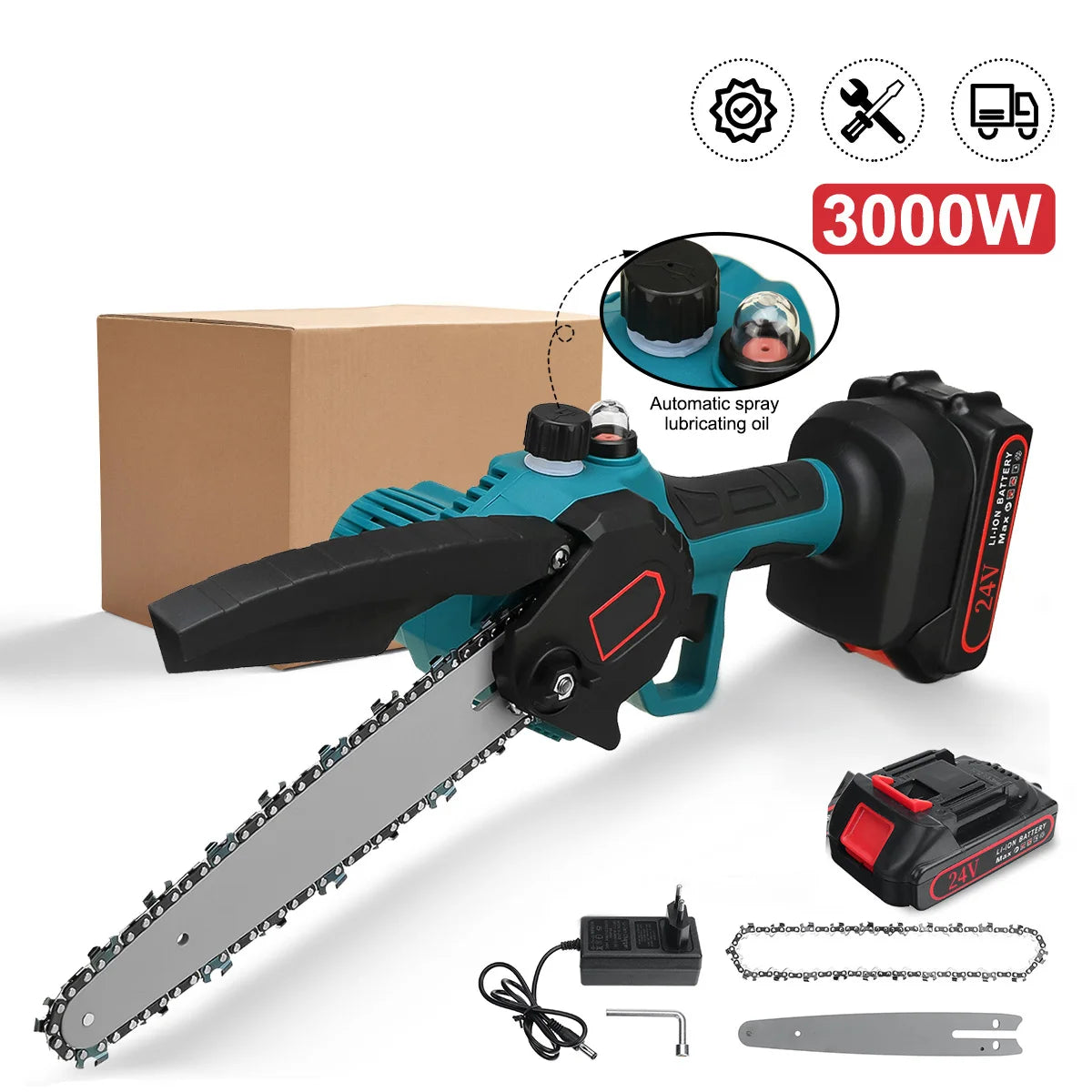 8 Zoll 3000w kabellose elektrische Kettensägen leistungs starke Schnitts äge Holz bearbeitung Garten Trimm sägen Elektro werkzeuge für Makita 18V Batterie