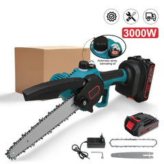 8 Zoll 3000w kabellose elektrische Kettensägen leistungs starke Schnitts äge Holz bearbeitung Garten Trimm sägen Elektro werkzeuge für Makita 18V Batterie