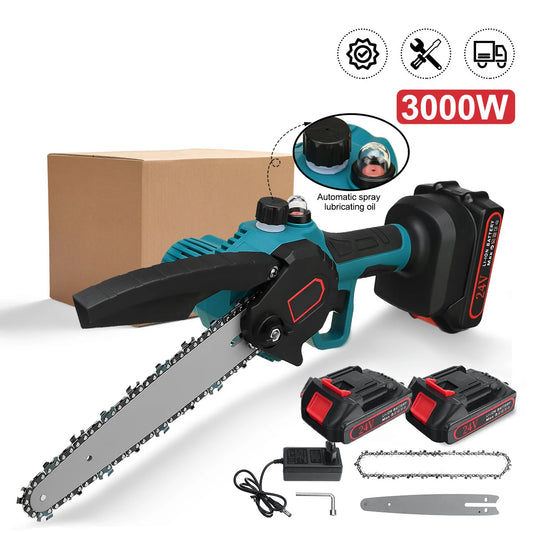8 Zoll 3000w kabellose elektrische Kettensägen leistungs starke Schnitts äge Holz bearbeitung Garten Trimm sägen Elektro werkzeuge für Makita 18V Batterie