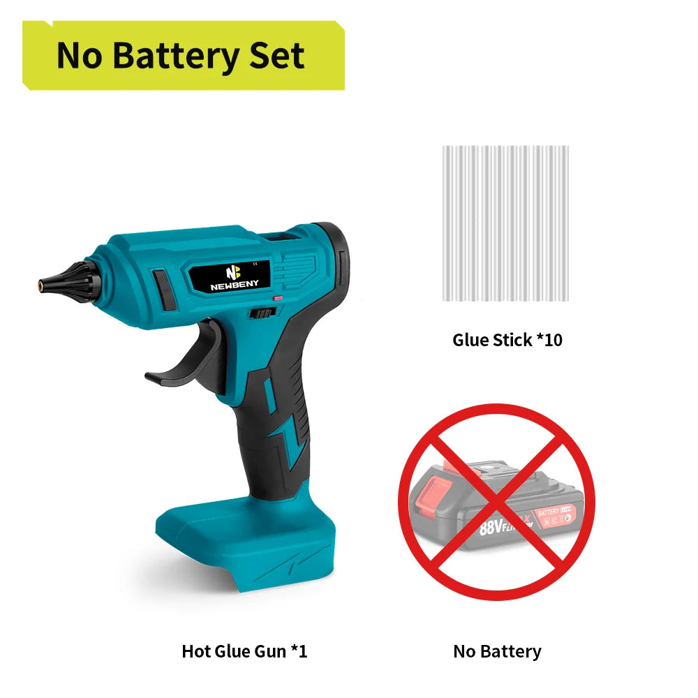 NEWBENY 280°C Cordless Hot Glue Gun – 11mm with 10 Glue Sticks for DIY & Repairs, Compatible with Makita Battery Pin