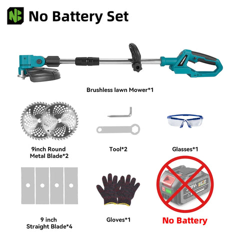 NEWBENY 4000W 9-inch snoerloze grasmaaier – Tuin- en heggenschaar voor Makita Accu Pin