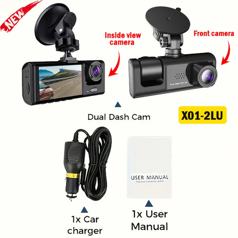 Drievoudige lens WiFi Dashcam: 1080P HD voertuigbeveiligingscamera