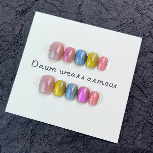 Cat-eye Design Press on Nails - 10 Pcs Handmade