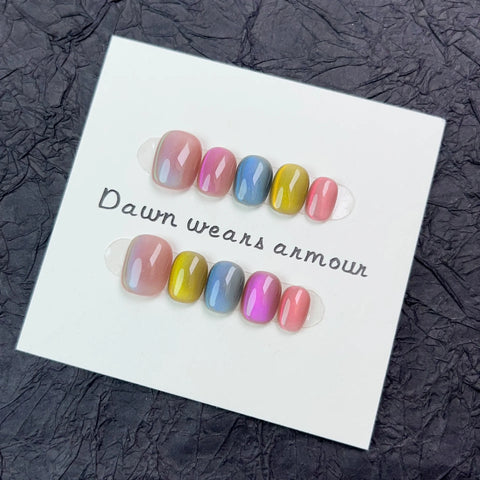 Cat-eye Design Press on Nails - 10 Pcs Handmade