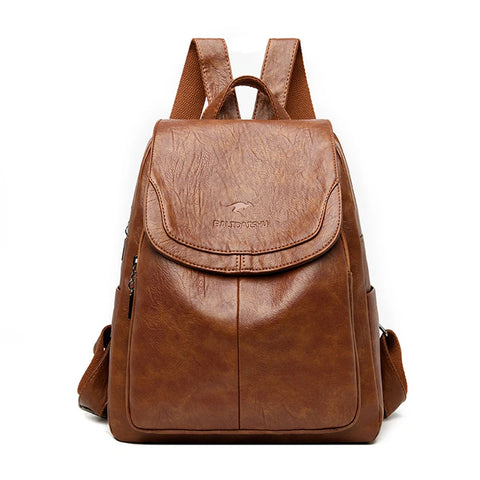 Stylish Large Capacity Leather Backpack Purse for Women