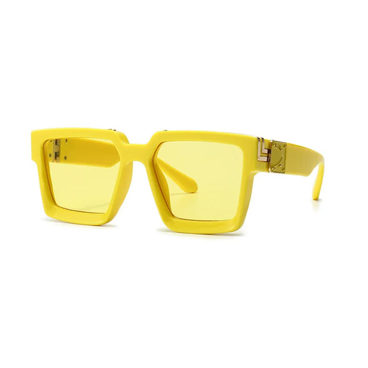 SHAUNA Retro Vierkante Zonnebril – Candy-Color Zilver Spiegel UV400 Unisex Zomerzonnebril