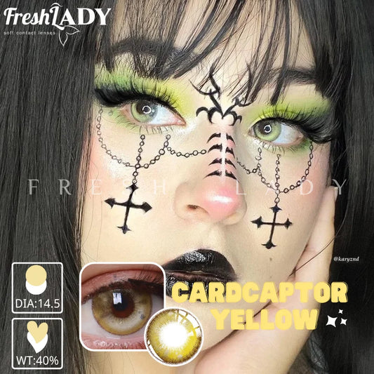 UYAAI Dragon Maid Colored Contact Lenses - Yellow Cosplay Lenses