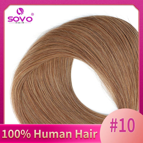 Clip-In Hair Extensions 100% Real Human Remy Hair 7pcs/Set Dark Brown #2