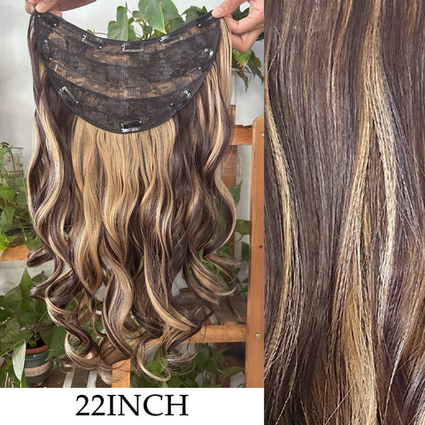 7Pcs/Set 16 Clips Hair Extension - Black Ombre Long Straight Hair