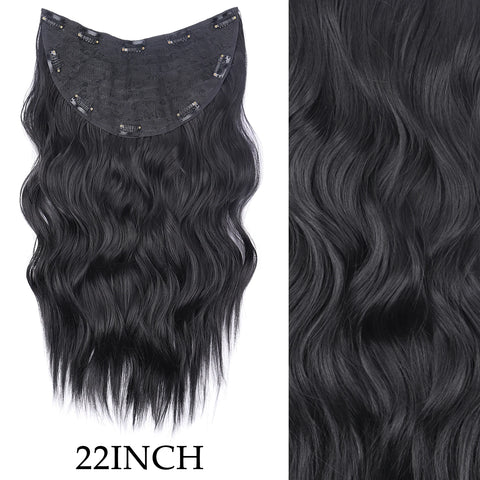 7Pcs/Set 16 Clips Hair Extension - Black Ombre Long Straight Hair