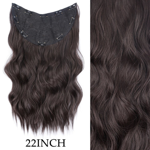 7Pcs/Set 16 Clips Hair Extension - Black Ombre Long Straight Hair