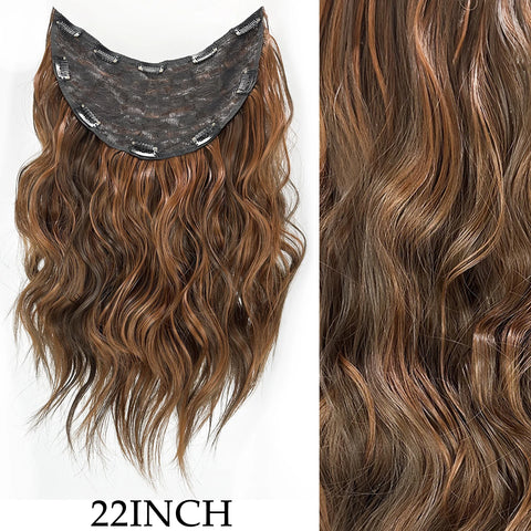 7Pcs/Set 16 Clips Hair Extension - Black Ombre Long Straight Hair