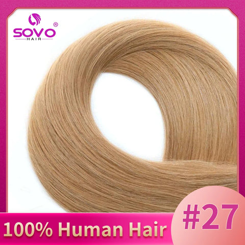 Clip-In Hair Extensions 100% Real Human Remy Hair 7pcs/Set Dark Brown #2