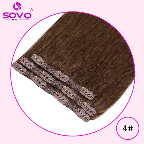 Clip In Hair Extensions 100% Human Hair - Jet Black