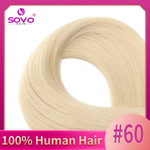 Clip In Human Hair Extensions - Light Brown Honey Ombre