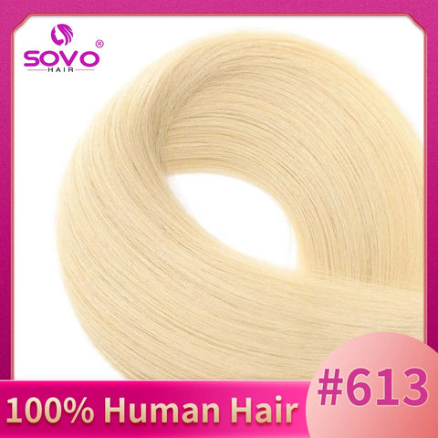 Clip In Human Hair Extensions - Light Brown Honey Ombre