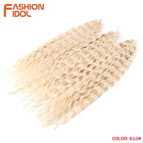 Ariel Curl Ombre Blonde Pink 22 Inch Deep Wave Crochet Hair