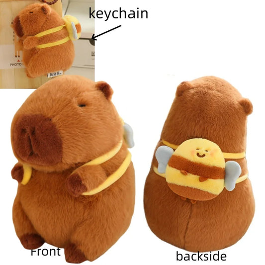 Lotus Leaf Capybara Plush Toy – Oyster, Bee & Cosplay Animal Designs with Backpack Accessories