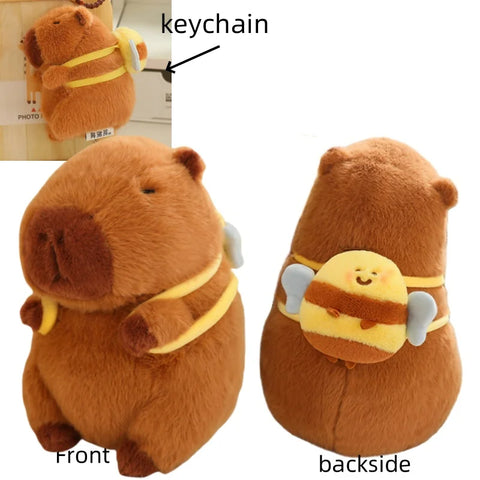 Lotus Leaf Capybara Plush Toy – Oyster, Bee & Cosplay Animal Designs with Backpack Accessories