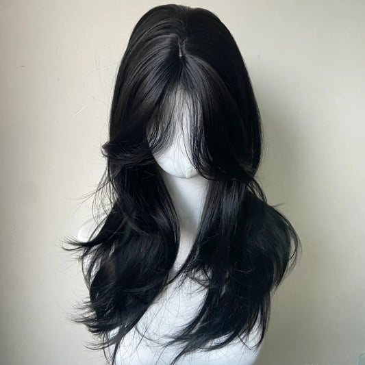Ashley Dark Purple Wig - 22 Inch Long Hair with Bangs