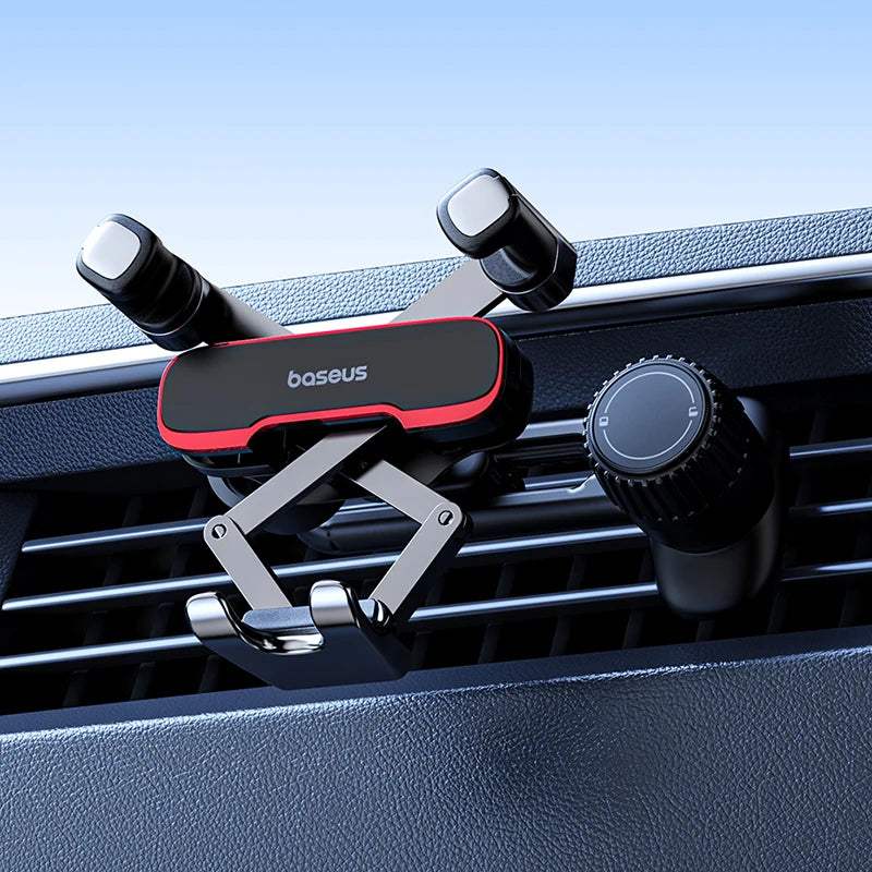 Baseus Auto-Clamping Gravity Car Phone Holder | Metal Air Vent Mount | Secure, Convenient, No Air Vent Blockage