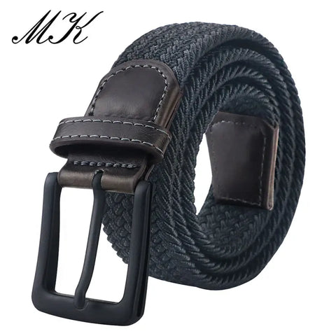 MaiKun Canvas Tactical Belt – Elastic Strap with Metal Pin Buckle for Men