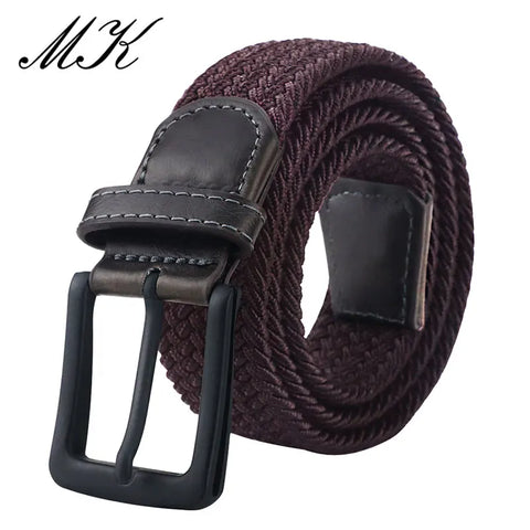 MaiKun Canvas Tactical Belt – Elastic Strap with Metal Pin Buckle for Men