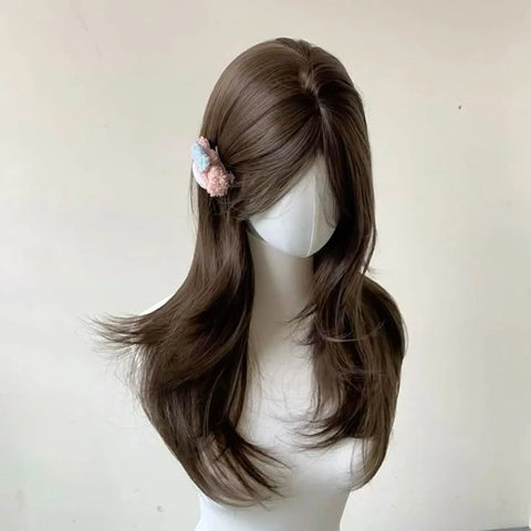 Ashley Dark Purple Wig - 22 Inch Long Hair with Bangs