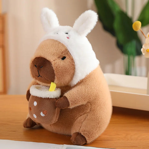 Lotus Leaf Capybara Plush Toy – Oyster, Bee & Cosplay Animal Designs with Backpack Accessories