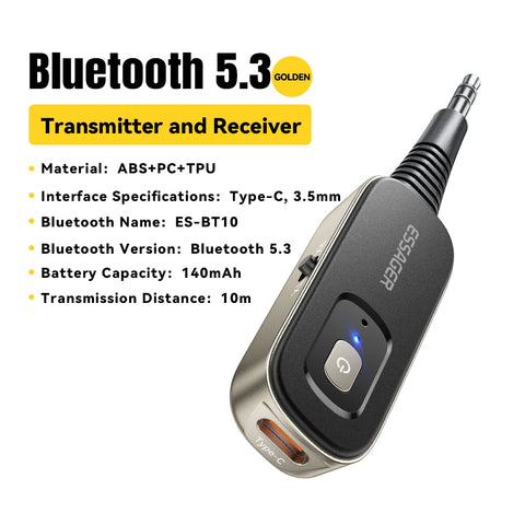 Essager Bluetooth 5.1 Audio Adapter - 2-in-1 Receiver & Transmitter for TV, Car & Earphones