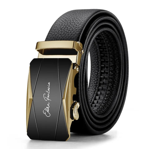 OYIFAN Genuine Leather Belt – Adjustable Automatic Buckle for Business Wear
