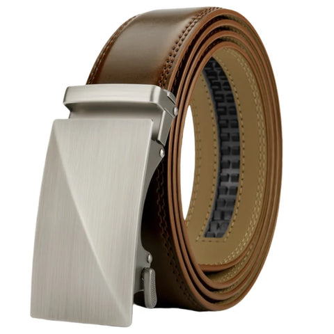 OYIFAN Men’s Leather Belt – Automatic Ratchet Strap