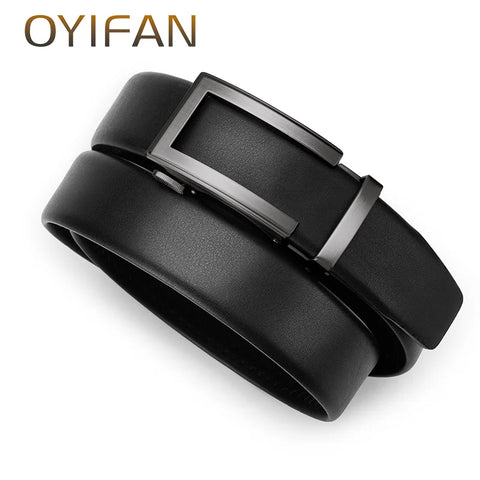 OYIFAN Adjustable Genuine Leather Belt – Formal & Jeans Style with Auto Buckle