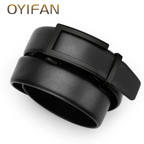 OYIFAN Adjustable Genuine Leather Belt – Formal & Jeans Style with Auto Buckle