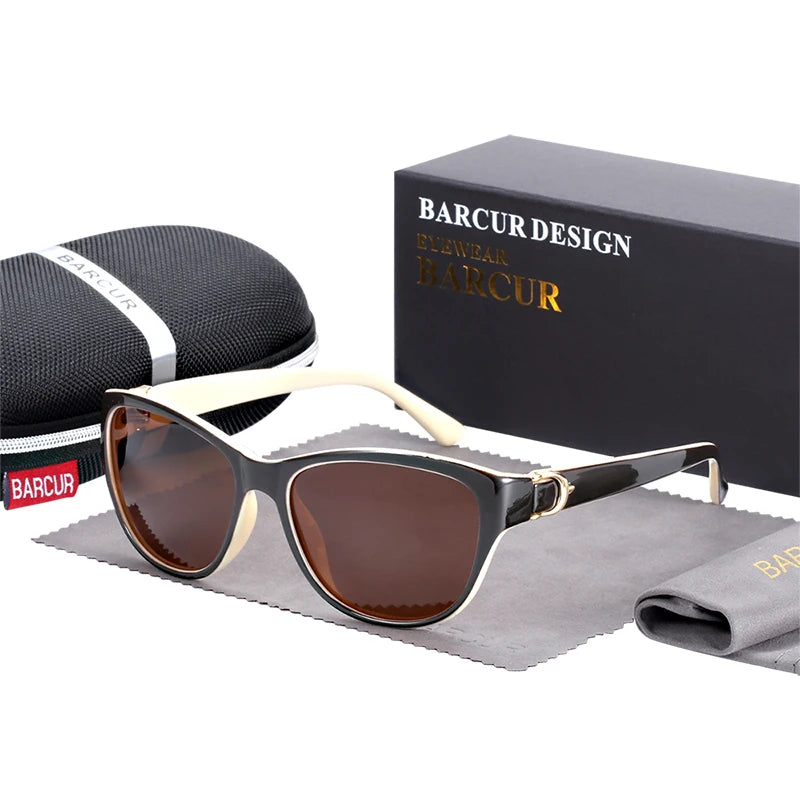 BARCUR TR90 Cat-Eye gepolariseerde zonnebril – Gradient UV400 dameszonnebril
